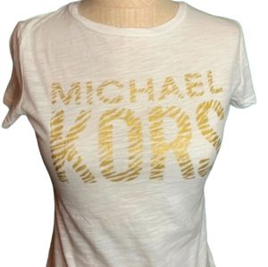 Michael kors white t-shirt with golden letters xs